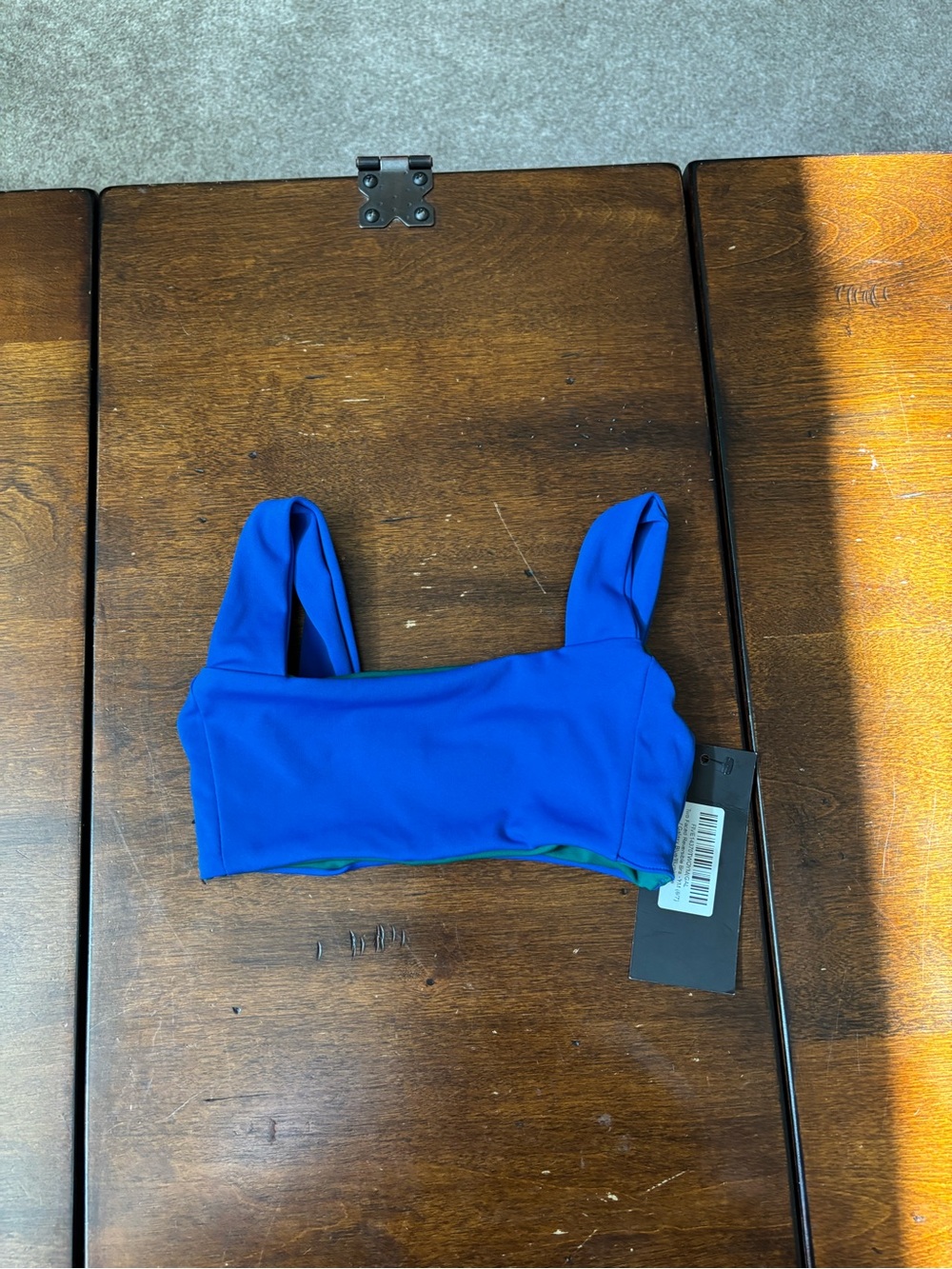 Girls' Bright Blue Square-Strap sports bra Top five the label